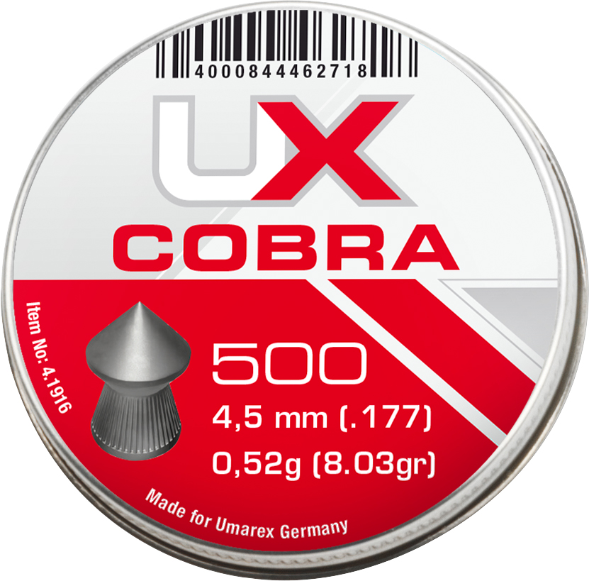 Umarex Cobra Spitzkopf-Diabolo 4,5 mm (.177) in der Dose für hohe Durchschlagskraft und Präzision