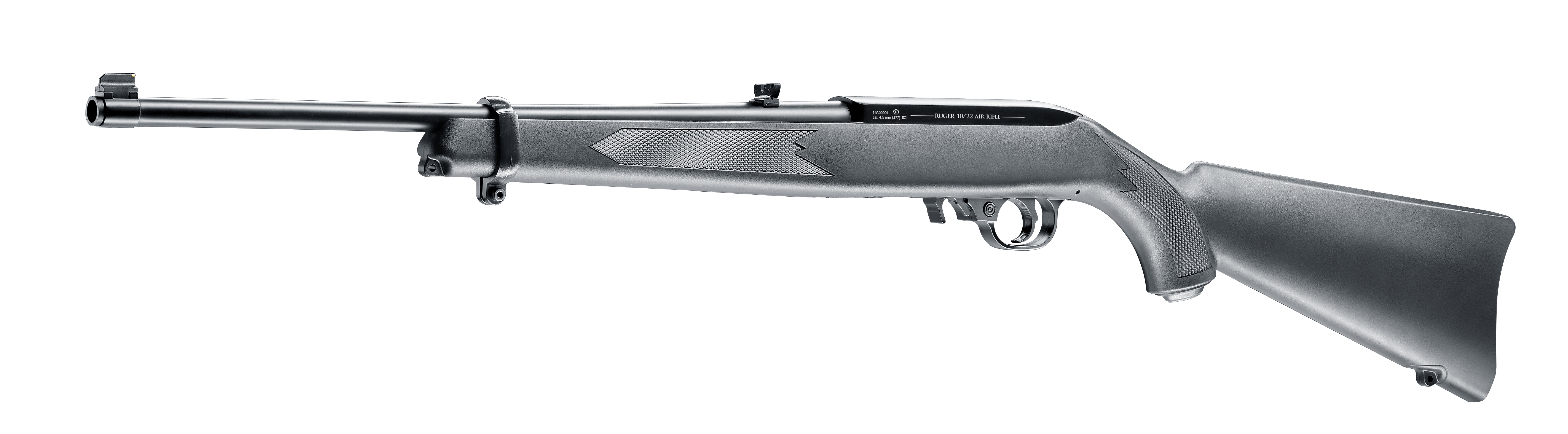Ruger 10/22 CO2-Gewehr in 4,5 mm (.177) Diabolo, perspektivische Ansicht von links