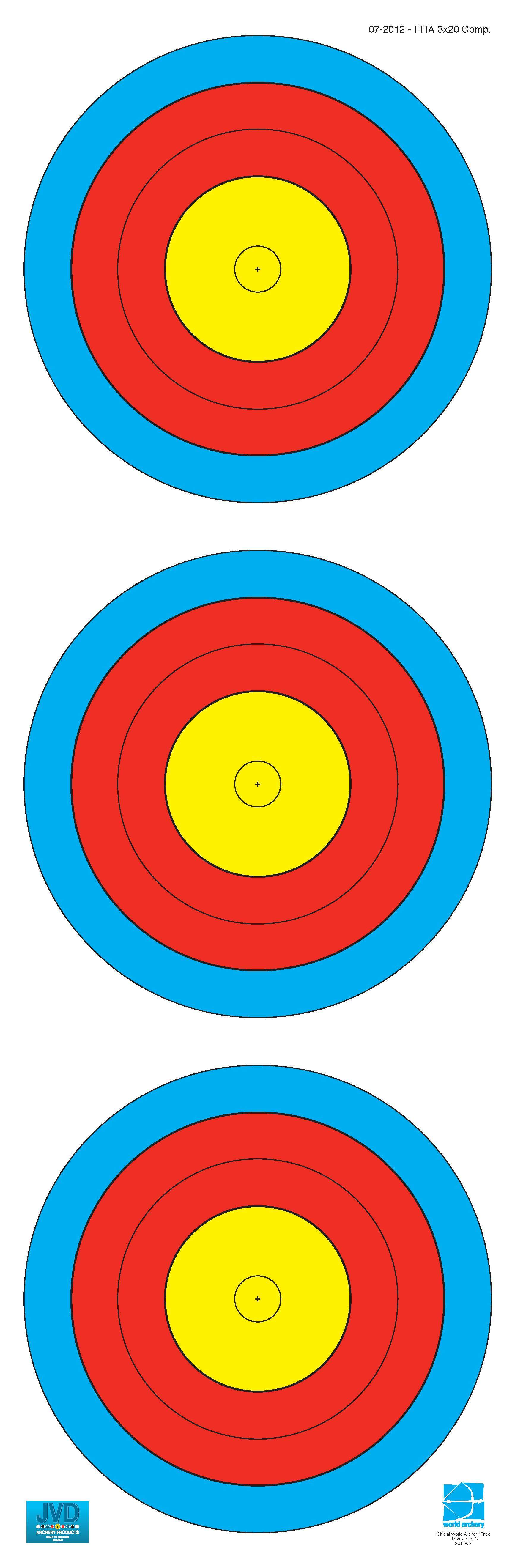 World Archery Federation (WA) - 3x20 Scheibenauflage, Scheibenauflage - est-bogensport.de