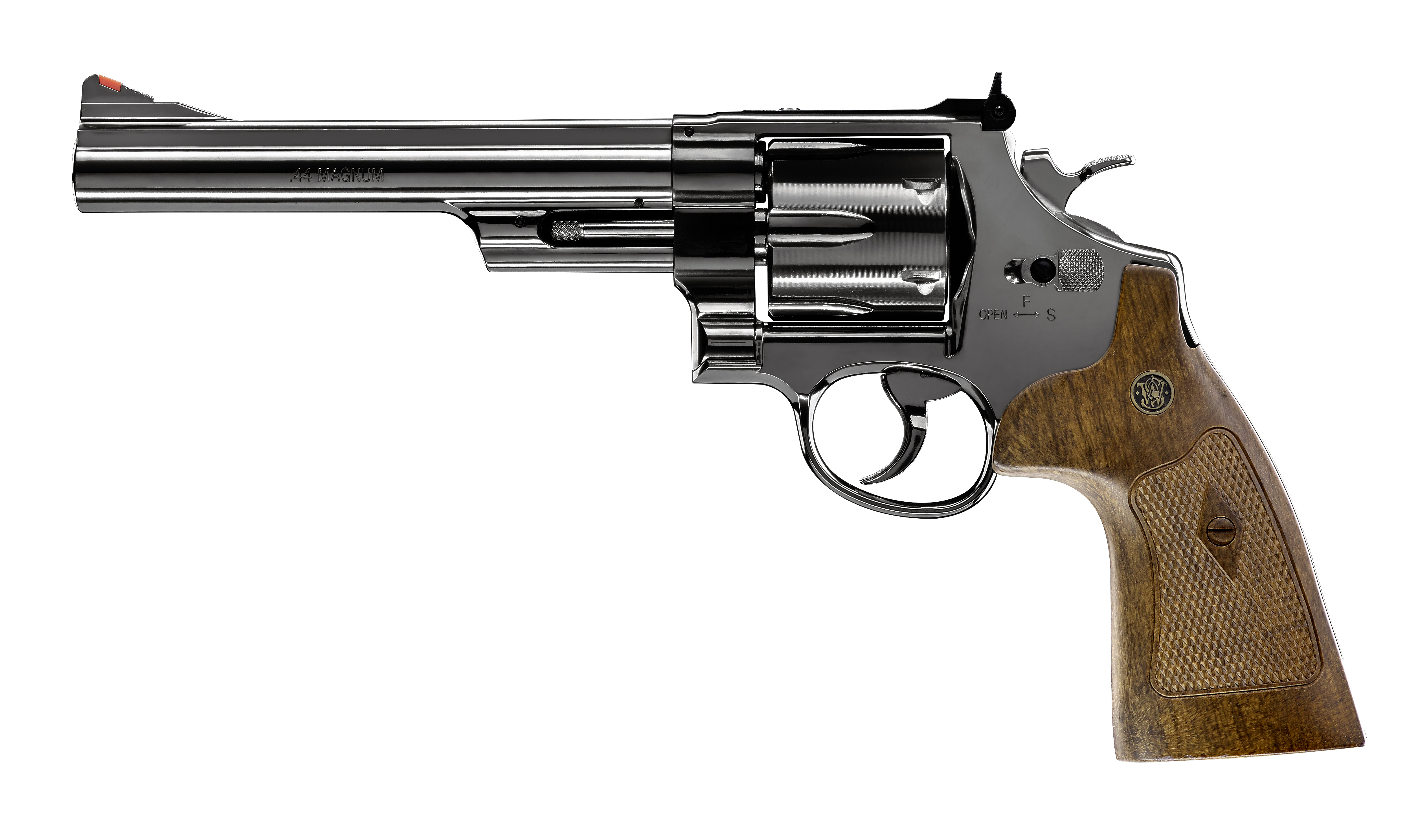 Smith & Wesson M29 Revolver mit 6,5 Zoll Lauf, Ansicht von links